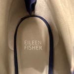 Eileen Fisher Back Zip Wedge Sandals Blue Suede Size 8.5 Photo 3