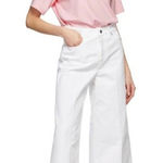 Victoria Beckham  Portland‎ Mid Rise Wide Leg White Jeans Size 30 Photo 0