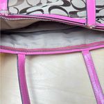 Coach SIGNATURE STRIPE TOTE KHAKI/MULBERRY F21950 Photo 9