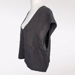 ZARA  Brown Linen Blend Raw Hem Tank Top Large Photo 3