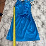 Taboo  vintage Y2K Halter neck open back 9/10 blue homecoming prom cocktail dress Photo 4
