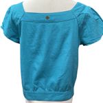 prAna  Women's Araceli Short Sleeve Square Neck Button Casual Pleated Top Size S Photo 4