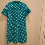 Lands' End Cotton Polo Dress Green & White Polka Dot Size 10-12 MP Photo 2