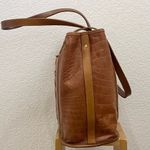 Brahmin Vintage  Brown Embossed Croc Leather Medium Tote Shoulder Bag Photo 4