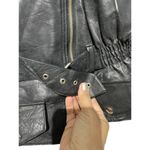 None Women's Vest Full Zip Belted Leather Black Size M Vintage Grunge Moto Photo 1