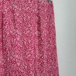 Anthropologie Mila Button Front Hot Pink Floral Midi Slit Pencil Skirt Size 8 Photo 2