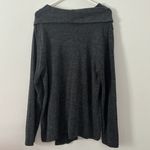 Adrienne Vittadini  Charcoal Gray Fold Over Neck‎ Button Detail Long Sleeve XL Photo 4