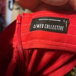 C/MEO COLLECTIVE NWT  HIGH WAISTED RED PINSTRIPE FLARE PANTS Photo 3