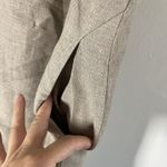 Donna Karan Donna Karen VTG Beige Dress 100% Linen V Neck Made In USA Pockets fit M Photo 3