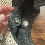 Woven Vegan Leather Black Cream Purse Photo 4