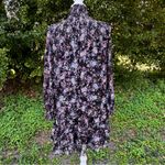 CeCe  Women's Long Sleeve Mock Neck Floral-Print Smocked Dress Black Size‎ M NWT Photo 6