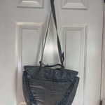 Vintage Sharif Black Croc Embossed Leather Shoulder Bag Gray Photo 1