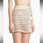 Ramy Brook New Sloan Metallic Knit Cover-Up Skirt Sz Large Swim Summer Gold Photo 2