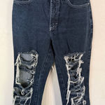 Brito’s women’s cropped distressed Basic Jeans in Dark Blue size 7 Photo 0