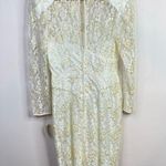Vintage 80s 90s Marie St Claire Ivory Sequin Embroidered Lace Sheer Dress 8 new Photo 4