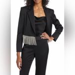 Gianni Bini Anya Rhinestone Fringe Point Collar Long Sleeve Coordinating Jacket Photo 3