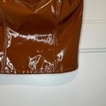 Anthropologie ✨SALE By Brown Faux Leather Smocked Tube Top Small Petite NWT Photo 5