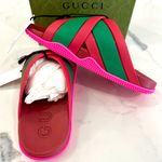 Gucci  Rubber Web Stripe Sandals Photo 3