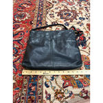 Margot New York Black Leather Shoulder Bag Zip Top Hobo Purse Photo 7