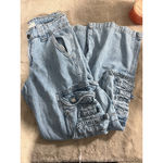 Vintage Garage Denim Cargo Jeans Womens Size 26 Light Wash Multi Photo 10