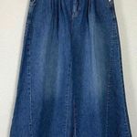 Free People  Equinox Denim Trousers Lake Life Blue 29 Wide Leg Jeans Slouchy Photo 0
