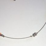 Silver Tone Amber Beads Dainty Beaded Boho Necklace Photo 4