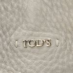 Tod's Medium Flower Shoulder Bag Grey Ruched Grainy
Leather Photo 5