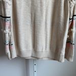 Loft Women's XL Cream Fringe Striped Knit Sweater Long Sleeve Photo 7
