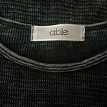 Able Black Long Sleeve Thermal Top White Lace Cuff Photo 10