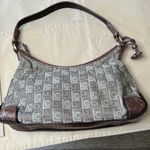Liz Claiborne baguette shoulder purse with monogrammed pattern crescent shape Photo 6
