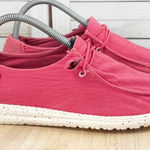 Hey Dude  Wendy Canvas Slip On Loafer Shoes Coral Red Womens Size 7 Photo 0