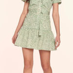 Amanda Uprichard  Cathee Floral Shirt Dress in Green Size Small Photo 0