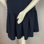 FRNCH Dress Navy Blue Ruffle Skirt Drop Waist Size M/L Medium Large Minimalist Photo 7