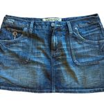 Vintage Y2K 2000’s Hint Jeans Denim Button Down Mini Skirt Size 11 New NOS Blue Photo 0