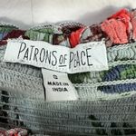 Patrons of Peace Top S Blue Floral Smocked Peplum Boho Cottagecore Festival Photo 2