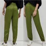 Anthropologie Diandra Green Satin Pleated Joggers Size 16. B-3 Photo 1