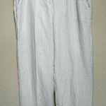 Eileen Fisher 100% Organic Linen Cream Wide Leg Trouser Pants Size L Lagenlook Photo 0