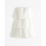Abercrombie & Fitch  White Organza Tiered Strapless Mini Bridal Wedding‎ Dress S Photo 1
