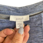 J.Jill Blue Heathered Short Cuffed Sleeve Cotton Blend Sweatshirt Women Sz XSP Photo 4