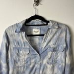 Abercrombie & Fitch linen boyfriend button up top blue tie dye women’s size S Photo 2