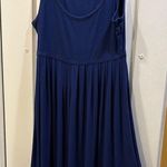 Lucy & Laurel  ROYAL BLUE DRESS TANK STYLE SMALL WAIST BAND THEN GATHERED Photo 0