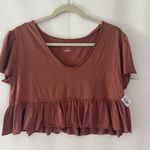 Arizona Womens  Jeans Withered Rose Peplum Cropped Top, Size M Photo 0