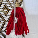 Quagga Green Label Party Clutch Black White Gold Woven Red Tassel Boho Purse Photo 7