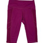 Victoria's Secret Sport Maroon Capri Biker Shorts With Mesh Detailing Size Large Photo 0