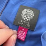 Vince Camuto Dress Womens Size 14 Blue Pleated Sleeve Keyhole Neck A-Line Photo 4