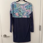 Lilly Pulitzer Finn T-Shirt Dress Bermudaful Long Sleeve Size Small S Navy Blue Photo 6