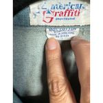 American Graffiti Womens Blazer Sz L Vintage‎ Denim Jean Jacket Shoulder Pads Blue Size L Photo 4