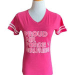 Womens Live and Tell Proud Air Force Girlfriend B Neck Graphic Tee Shirt Photo 0
