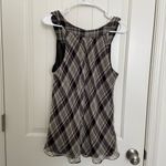 Kenar NWOT  women’s plaid high neck button neck‎ silk lined blouse large Photo 3