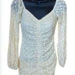 Privé Revaux Prive Revaux Women's Cream Lace Long Sleeve Ruched Bodycon Dress Size Small Photo 0